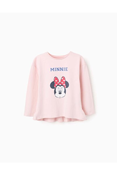 Ziddy Long Sleeve Cotton T-shirt for Girls 'Minnie', Pink