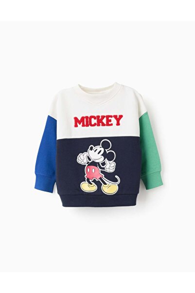 Ziddy Mickey Colour Block Sweatshirt for Boys, Multicolour