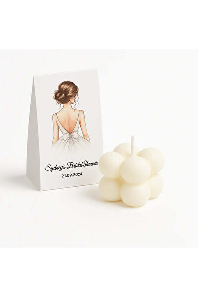 lunera Lumânare personalizată cu bule 4×4 cm, ceară de soia