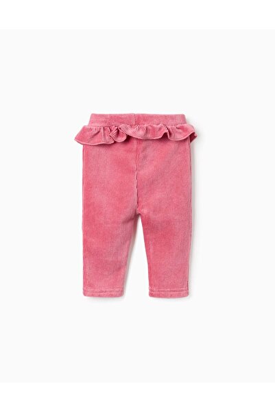 Ziddy Corduroy Jeggings with Ruffles for Newborns, Pink