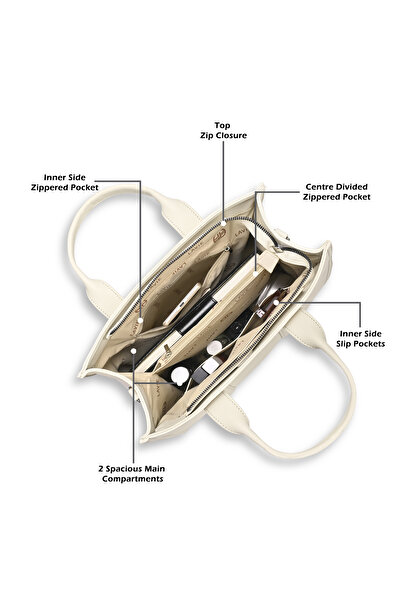 Lavie Luxe Women's Cob's25 Large satchel (Off White)