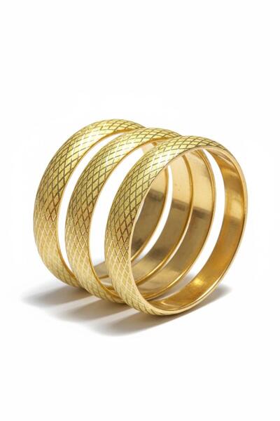 Çgk Çiğdem Gürel Kuyumculuk Baklava Desenli Altın Bilezik