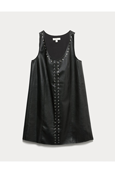 Marks & Spencer Suni Deri Mini Shift Elbise