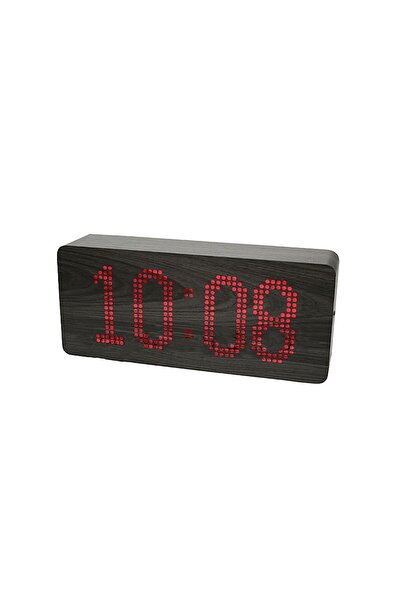 OEM Electronic Clock, Programmable Message, Wood Design, Red LED Display