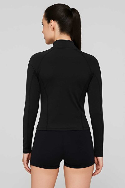 Candle Women's Black Long Sleeve Sports Swimsuit