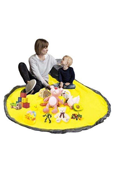 SMARTECH Foldable Storage Basket for Toys or Clothes, Play Mat, Dust-proof Lid, 31 x 27 cm