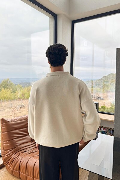 Flaw Wear Polo Collar Buttoned Knitwear Sweater