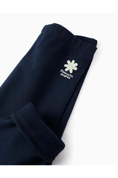 Ziddy Joggers Sweatpants for Baby Girls 'Play with Shapes', Dark Blue