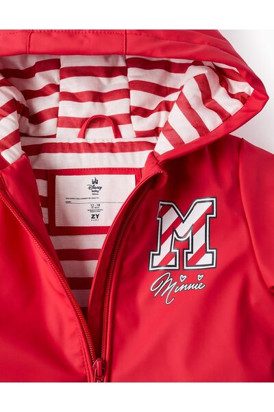 Ziddy Hooded Rubber Parka for Baby Girls 'Minnie', Red