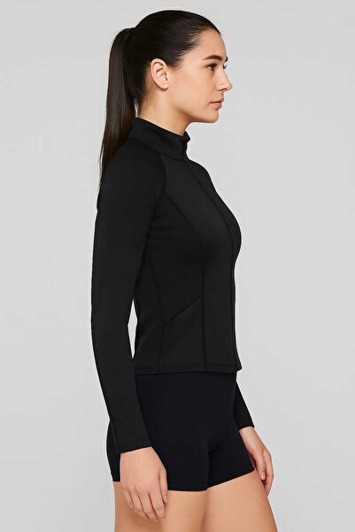 Candle Women's Black Long Sleeve Sports Swimsuit