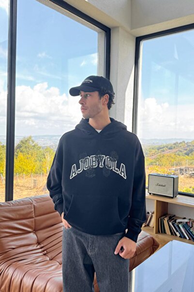 Flaw Wear Ajobyola Baskılı Hoodie Siyah