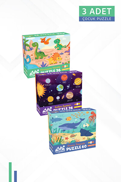 Neverland 3ADET 36 PARÇA -DİNOZORLARIN DÜNYASI VE GÜNEŞ SİSTEMİ VE 60 PARÇA -...