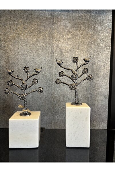 Zigzag Home Dekoratif Sunumluk , 2li mermer , Biblo , Heykel