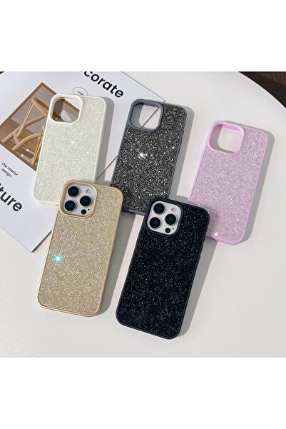 Akfa iPhone 15 Pro Max Uyumlu Elmas Taşlı Telefon Kılıf