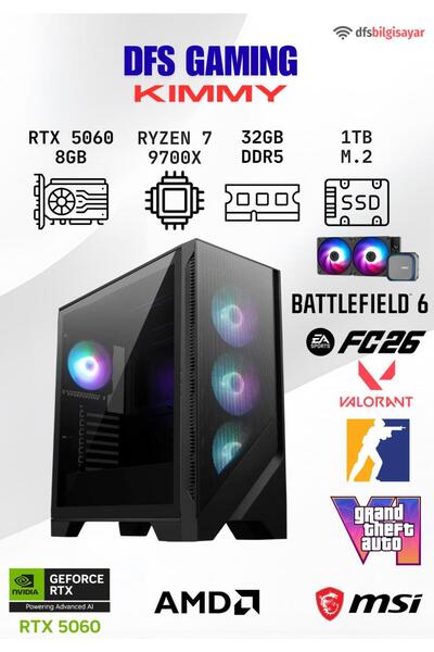 MSI DFS GAMING KIMMY RYZEN 7 9700X-B650M-RTX 5060-32GB DDR5 RAM-1TB M.2 SSD-O...