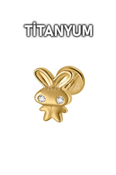 MORNEVA Titanyum Tavşan Kıkırdak Kulak Helix Conch Tragus Piercingi (1 Adet)