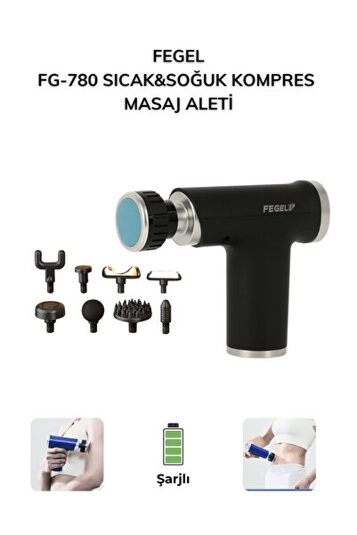 Fegel FG-780 Ultra Profesyonel Sporcu Sıcak & Soğuk Masaj Tabancası 9 Başlıklı