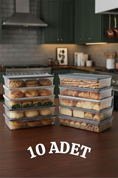 Bayev 10 Pieces Freshbox 2 Liter Refrigerator Storage Container - Freezer Ice Box Container with Lid