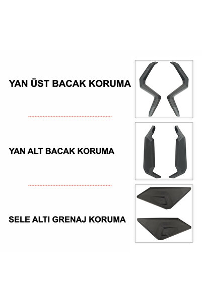 GP KOMPOZİT Honda X-ADV 2025 Uyumlu Üst/Alt Bacak ve Grenaj Koruma Seti Siyah