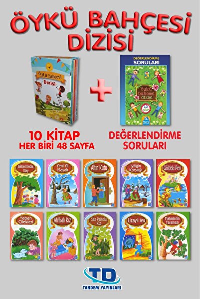 Tandem Yayınları ÖYKÜ BAHÇESİ Rengarenk Görselli Hikayeler İlkokul Sınıfları İçin 10 Kitap + değerlendirme kitapçığı