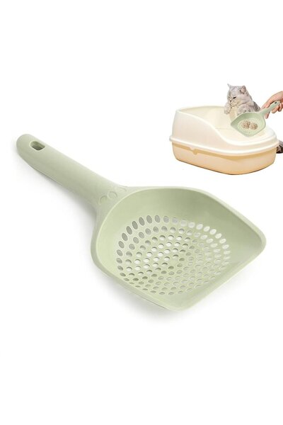 OEM Hygienic Litter Scoop, Ergonomic Design, Plastic, 25 x 13 cm, Green