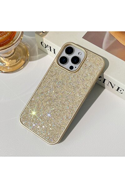 Akfa iPhone 15 Pro Max Uyumlu Elmas Taşlı Telefon Kılıf