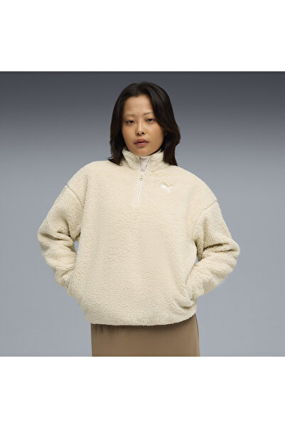 Puma Essentials Elevated Comfort Φούτερ με Μισό Φερμουάρ και Κρόσσι