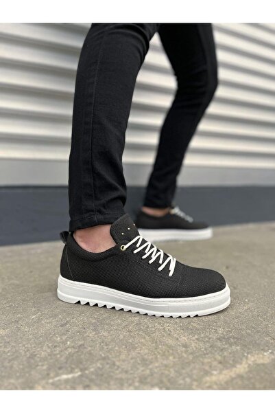MELAMS Toureg Lace-Up Linen Men's Casual Sports Classic Shoes - Jy Kbt - Black