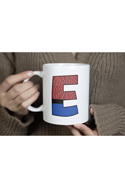 Beramussa كوب سبايدر مان بحرف أولي E، كوب بنمط سبايدر مان كهدية، كوب عيد ميلاد