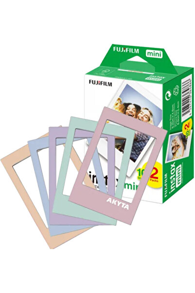 Fujifilm Film Instax mini 2x10 cu pachet 5 rame magnetice colorate