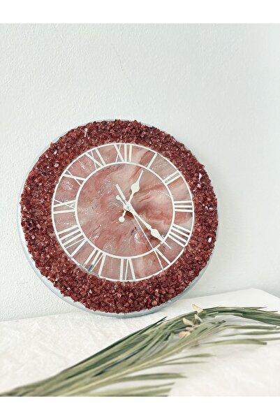 AKSESUARIM Kristal taşlı kiremit renklerinde gümüş yuvarlak Romen rakamlı mod...