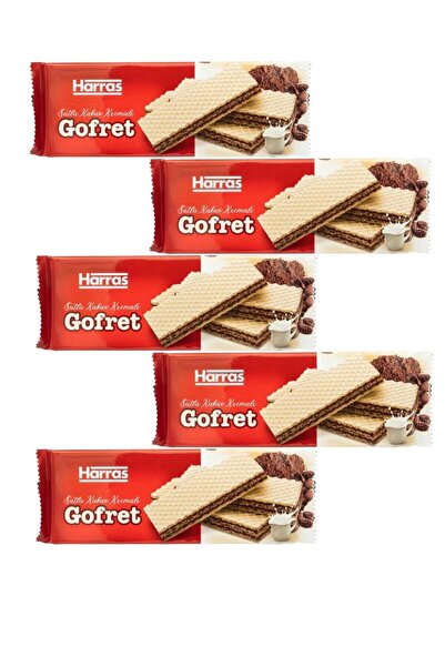 Harras Milk Cocoa Cream Wafer Tea Time Snack 5 Pcs X 142 Gr