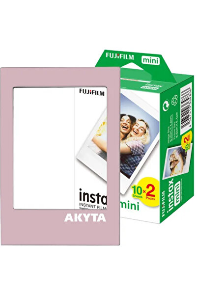 Fujifilm Film Instax mini 2x10 cu ramă magnetică roz