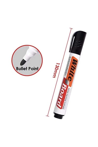 OEM Set 3 black markers and eraser for whiteboard, Intense Color, 13 cm