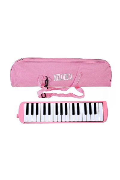 Flippy Melodică cu 32 de clape (ABS) pentru începători, 45x13x7 cm, include husă și suflantă, roz