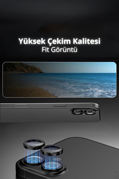Evax [Kolay Lens] iPhone 17 Uyumlu Kolay Kurulum Aparatlı Alüminyum Çerçeveli 9H Cam Kamera Lens Koruyucu