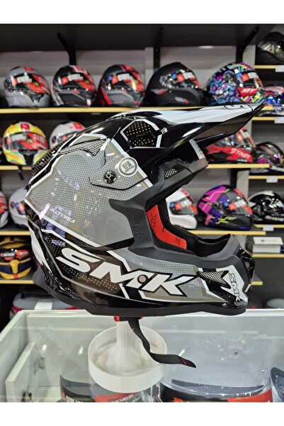 SMK Gözlük Hediyeli Allterra Maverix GL261 Black/Grey/White Cross Kaskı