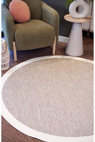 Pollini Halı Kolay Temizlenen Yıkanabilir Yuvarlak Bordürlü Sisal Halı SL-18