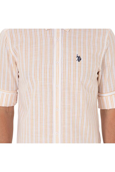 U.S. Polo Assn. Erkek Sarı Uzun Kollu Gömlek