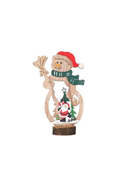 OEM Christmas Decoration, , Wooden, 11 x 20 cm, Snowman with Red Riding Hood Model, Multicolor