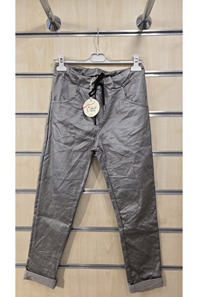 Park Moda Plain Pattern Leather Pants