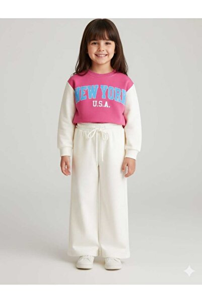 ÖYKÜ KİDS Girl's New York Printed Two-Piece Set