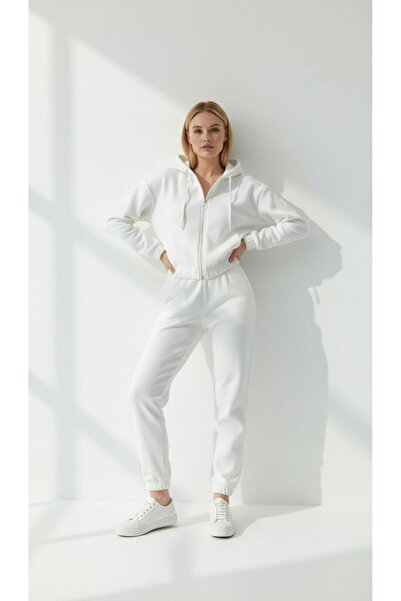 Patreon Women's Soft Fleece-Lined 3-Thread Oversized Hooded Zippered Cropped Top