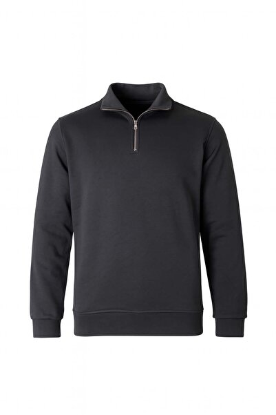 trender Half Zipper 3 Thread Anthracite Men's Sweatshirt 5259-2