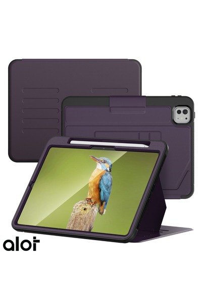 Alot حافظة مغناطيسية لجهاز iPad Pro مقاس 11 بوصة 2024: متعددة الوظائف، Thermoline، 5 حلقات مغناطيسية، حامل قلم رصاص.