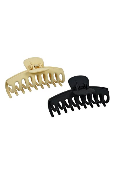 OEM Black Beige Hair Clips for Women 11cm - 2pcs