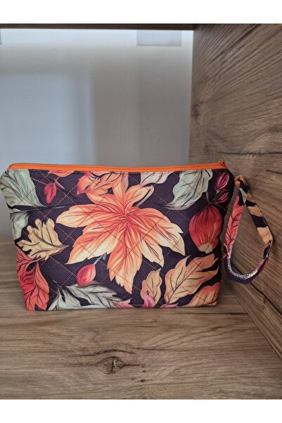 Handream Quilted Autumn Leaves Patterned (Makeup Bag/Handbag/Purse-Luggage Organizer)