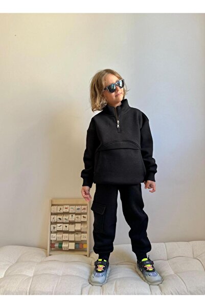 RAPAPA Boy's Cargo Pocketed Ribbed 2-Piece Tracksuit Set-7106-S