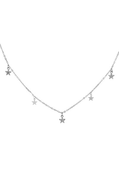 OEM Silver-Colored Chain Necklace & Stars for Women