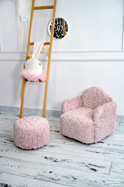 DUCA KIDS Kabartmalı Harfli Pofuduk Çocuk Koltuk ve Pufu